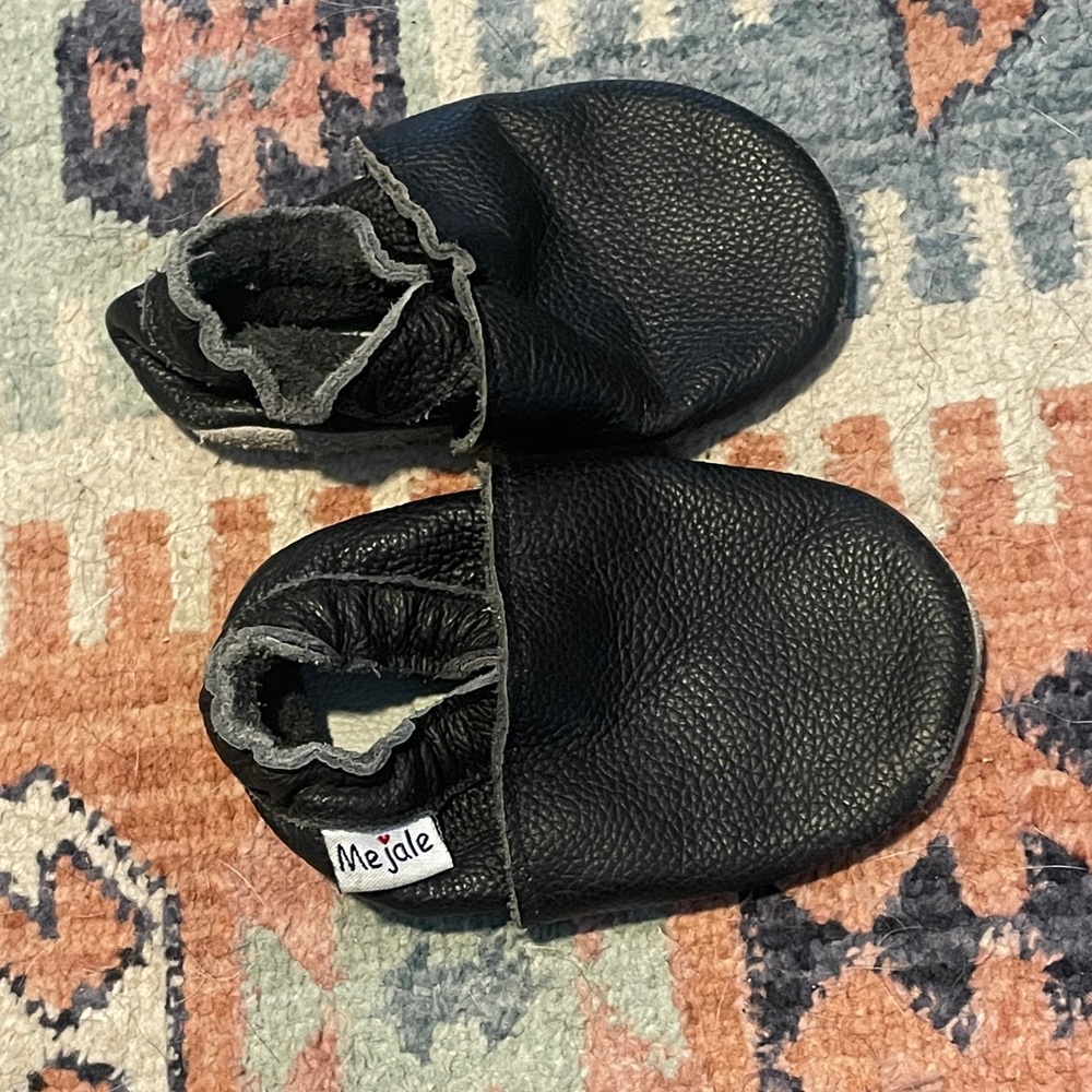 Baby leather slip on moccasins